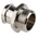 Adaptaflex Straight, Conduit Fitting, 25mm Nominal Size, M25, Brass, Silver