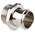 Adaptaflex Straight, Conduit Fitting, 25mm Nominal Size, M25, Brass, Silver