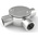 RS PRO 3 Way Tee Box, Conduit Fitting, 20mm Nominal Size, 316 Stainless Steel, Silver