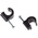 RS PRO Black PE Round Cable Clip, 8mm Max. Bundle