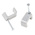 RS PRO Grey PE Rectangular Cable Clip, 6mm Max. Bundle