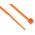 RS PRO Cable Tie, 100mm x 2.5 mm, Orange Nylon, Pk-100