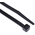 RS PRO Cable Tie, Heat Stabilised, 160mm x 4.8 mm, Black Nylon, Pk-100
