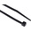 RS PRO Cable Tie, Heat Stabilised, 203mm x 3.6 mm, Black Nylon, Pk-100