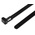 RS PRO Cable Tie, Releasable, 250mm x 7.6 mm, Black Nylon, Pk-100