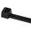HellermannTyton Cable Tie, Inside Serrated, 100mm x 2.5 mm, Black Polyamide 6.6 (PA66), Pk-100