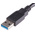 RS PRO USB 3.0 Cable, Female USB A to Male USB A USB Extension Cable