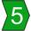 HellermannTyton Helagrip Slide On Cable Markers, White on Green, Pre-printed "5", 4 → 9mm Cable