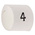 TE Connectivity Heat Shrink Cable Markers, White, Pre-printed "4", 2 → 6mm Cable