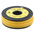 RS PRO Slide On Cable Markers, Black on Yellow, Pre-printed "K", 3.6 → 7.4mm Cable