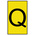 HellermannTyton Ovalgrip Slide On Cable Markers, Black on Yellow, Pre-printed "Q", 2.5 → 6mm Cable