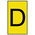 HellermannTyton Ovalgrip Slide On Cable Markers, Black on Yellow, Pre-printed "D", 1.7 → 3.6mm Cable