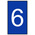 HellermannTyton Ovalgrip Slide On Cable Markers, White on Blue, Pre-printed "6", 1.8 → 6.3mm Cable