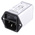 Schurter 6A, 250 V ac Male Panel Mount Filtered IEC Connector DC12.4102.001