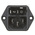 Schurter C14 Right Angle Panel Mount IEC Connector Male, 10A, 250 V, Fuse Size 5 x 20mm