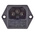 TE Connectivity 3A, 250 V ac Male Flange Mount IEC Filter 1-6609115-2, Spade 2 Fuse