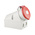 MENNEKES IP44 Red Wall Mount 5P 20 ° Socket, Rated At 32A, 415 V