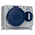 RS PRO IP67 Blue Wall Mount 2P + E Horizontal Industrial Power Socket, Rated At 32A, 230 V