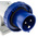 Scame IP66, IP67 Blue Wall Mount 2P + E Right Angle Industrial Power Plug, Rated At 16A, 230 V