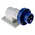 Scame IP66, IP67 Blue Wall Mount 2P + E Right Angle Industrial Power Plug, Rated At 16A, 230 V