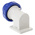 Scame IP66, IP67 Blue Wall Mount 2P + E Right Angle Industrial Power Plug, Rated At 32A, 230 V