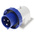 Scame IP66, IP67 Blue Wall Mount 2P + E Right Angle Industrial Power Plug, Rated At 32A, 230 V