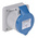 MENNEKES IP44 Blue Panel Mount 3P Industrial Power Socket, Rated At 16A, 230 V