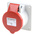 MENNEKES IP44 Red Panel Mount 4P Industrial Power Socket, Rated At 16A, 400 V