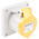 MENNEKES IP44 Yellow Panel Mount 3P Industrial Power Socket, Rated At 16A, 110 V