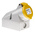 MENNEKES IP44 Yellow Wall Mount 3P Right Angle Socket, Rated At 16A, 110 V