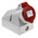 MENNEKES IP44 Red Wall Mount 4P 25 ° Industrial Power Socket, Rated At 16A, 400 V