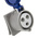 Scame IP44 Blue Panel Mount 2P + E Industrial Power Socket, Rated At 32A, 230 V