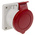 Scame IP44 Red Panel Mount 3P + N + E Industrial Power Socket, Rated At 16A, 415 V