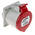 Scame IP44 Red Panel Mount 3P + N + E Industrial Power Socket, Rated At 32A, 415 V