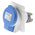 Schneider Electric, PratiKa IP44 Blue Panel Mount 2P + E Angled Industrial Power Socket, Rated At 16A, 230 V