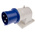 Scame IP44 Blue Wall Mount 2P + E Right Angle Industrial Power Plug, Rated At 32A, 230 V