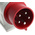 Scame IP44 Red Wall Mount 3P + N + E Right Angle Industrial Power Plug, Rated At 32A, 415 V