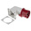 Scame IP44 Red Wall Mount 3P + N + E Right Angle Industrial Power Plug, Rated At 32A, 415 V