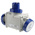 Scame IP66 Blue 1 x 2P + E, 2 x 2P + E Industrial Power Connector Adapter Plug, Socket, Rated At 16A, 240 V
