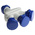 Scame IP66 Blue 1 x 2P + E, 3 x 2P + E Industrial Power Connector Adapter Plug, Socket, Rated At 16A, 240 V
