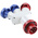 Scame IP66 Red 1 x 3P + N + E, 1 x 3P + E, 2 x 1P + E Industrial Power Connector Adapter Plug, Socket, Rated At 16A,