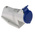 Scame IP44 Blue Wall Mount 2P + E Right Angle Industrial Power Socket, Rated At 16A, 230 V
