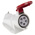 Scame IP44 Red Wall Mount 3P + N + E Right Angle Industrial Power Socket, Rated At 16A, 415 V