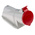 Scame IP44 Red Wall Mount 3P + N + E Right Angle Industrial Power Socket, Rated At 32A, 415 V