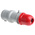 Scame IP44 Red Cable Mount 3P + E Industrial Power Connector Adapter Plug, Rated At 32A, 415 V,With Phase Inverter