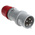 Scame IP44 Red Cable Mount 3P + N + E Industrial Power Connector Adapter Plug, Rated At 32A, 415 V,With Phase Inverter