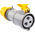 Scame IP44 Yellow Cable Mount 2P + E Industrial Power Socket, Rated At 32A, 110 V