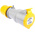 Scame IP44 Yellow Cable Mount 2P + E Industrial Power Socket, Rated At 32A, 110 V