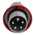 Scame IP67 Red Cable Mount 3P + N + E Industrial Power Plug, Rated At 64A, 415 V