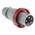 Scame IP67 Red Cable Mount 3P + N + E Industrial Power Plug, Rated At 64A, 415 V